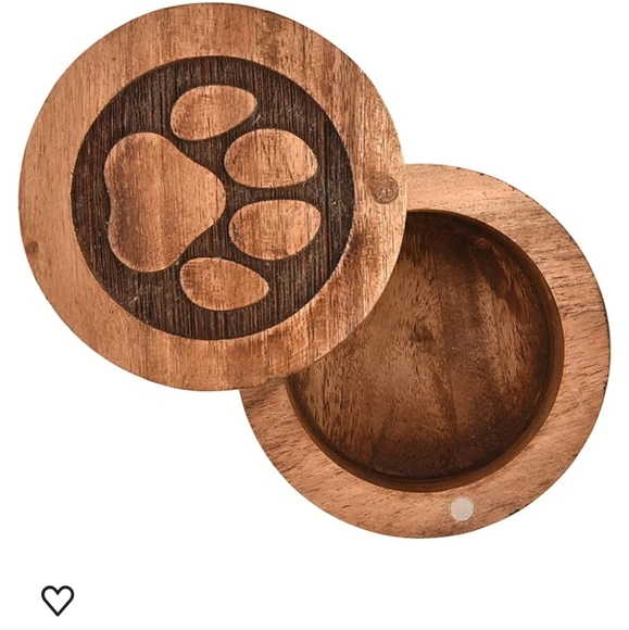 Acacia Wood Decorative Paw Print Box - Picture 5 of 7
